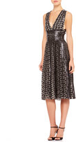 Thumbnail for your product : Ralph Lauren Collection Sheldon Printed Leather-Trim Dress