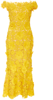 Thumbnail for your product : Naeem Khan Off the Shoulder Dandelion Sheath Midi Dress