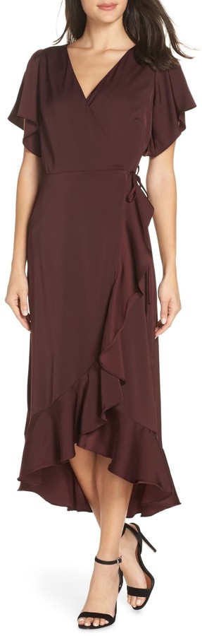 chelsea28 ruffle wrap dress