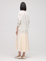 Thumbnail for your product : Max Mara Pleated Viscose Jersey Midi Skirt