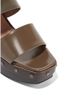 Thumbnail for your product : Marni Studded leather wedge sandals