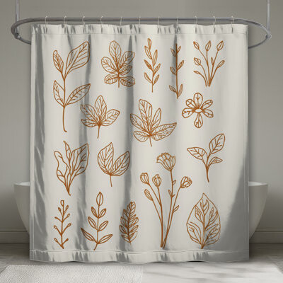East Urban Home Botanical Line Art Shower Curtains Extra Long