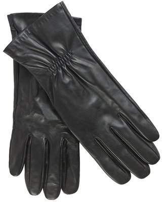 Leather Glove With Ruching