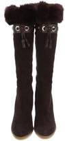 Thumbnail for your product : Gucci Fur-Trimmed Knee-High Boots