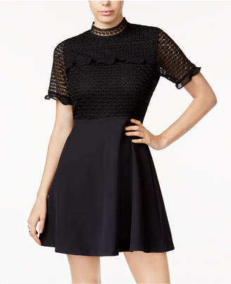 XOXO Juniors' Mock-Neck Fit and Flare Dress