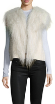 Thumbnail for your product : Helmut Lang Cotton Fur Fringe Distressed Vest