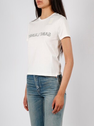 Tシャツ・カットソー Saint Laurent T-Shirt With Reverse Logo Saint Laurent Reverse Logo T-Shirt | Saks Fifth Avenue