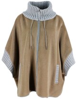 Wool Cape With Zip Closure With 