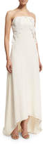 Thumbnail for your product : Self Portrait Apparel Self Portrait Isabella Strapless Lace-Trim Gown, Off White