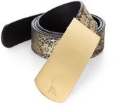 Thumbnail for your product : Giuseppe Zanotti Lace-Printed Leather Belt