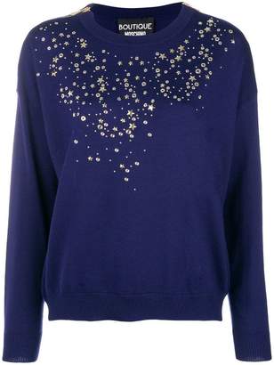 Moschino Boutique stars and studs trimmed sweater