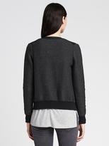 Thumbnail for your product : Banana Republic Faux-Leather Trim Moto Sweater Jacket