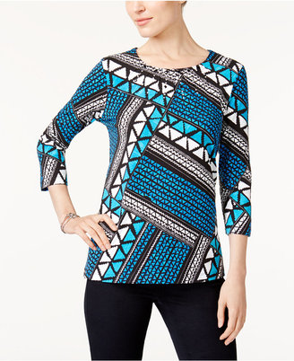 Alfred Dunner Easy Going Mixed-Print Top