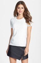 Thumbnail for your product : Vince Camuto Lace Front Cotton Blend Crewneck Sweater (Regular & Petite)