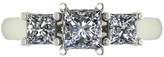 Thumbnail for your product : Moissanite 9ct White Gold 1ct 3 Stone Square Cut Ring