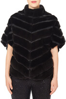 Thumbnail for your product : Zac Posen Mink Chevron Cape with Suede Inserts