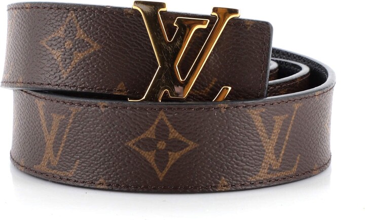 Louis Vuitton LV Iconic 25 mm Reversible Belt Brown Damier Ebene. Size 90 cm