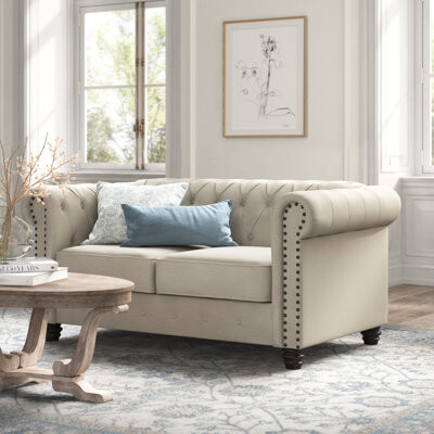 Provence 61" Rolled Arm Chesterfield Loveseat - Thumbnail 4