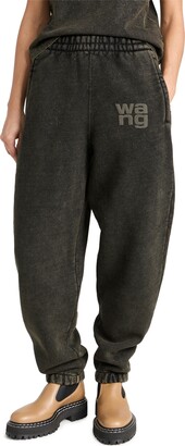 Alexander Wang Glitter Essential Terry Sweatpants with Puff Logo