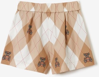 Burberry Childrens Thomas Bear Argyle Print Cotton Shorts Size: 12Y