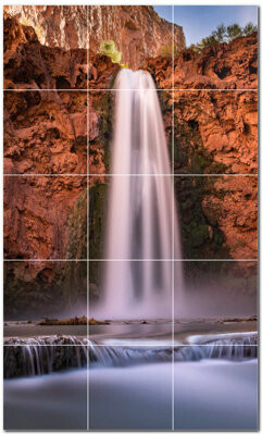Picture-Tiles.com Waterfalls Photo 4.25'' x 4.25'' Satin Ceramic Decorative Mural