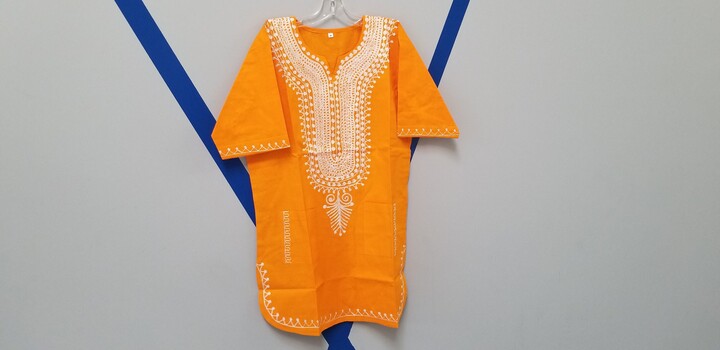 Embroidered African Clothing For Men/ Women -Dashiki S-5x Orange