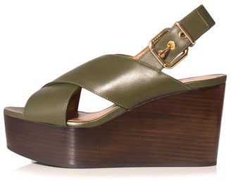 black criss cross wedge sandals