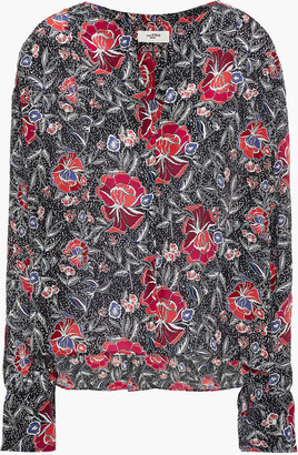 Yacah floral-print silk crepe de chine blouse