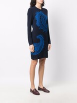 Thumbnail for your product : Barrie Paisley-Pattern Long-Sleeved Knitted Dress
