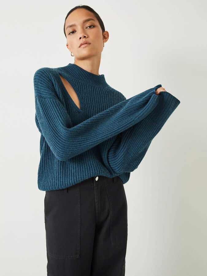 Hush Shelby Cut Out Detail Rib Knit Jumper ShopStyle