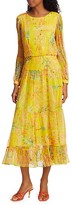 Thumbnail for your product : Saloni Isabel Floral A-Line Midi Dress