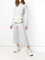 Thumbnail for your product : Kenzo cropped ribbed knit track trousers