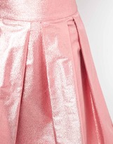 Thumbnail for your product : ASOS Skater Skirt in Metallic