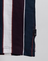 Thumbnail for your product : Burton Menswear t-shirt with wide stripe in burgundy & navy