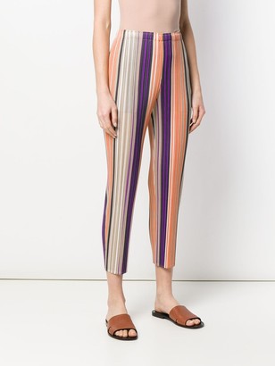 Pleats Please Issey Miyake Striped Pleated Trousers