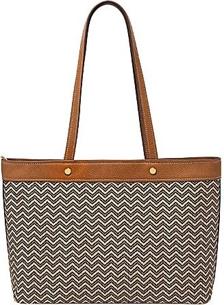 Fossil Jessie Contrast Trim Zip Tote Bag