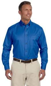 Harriton M500 - Men's Easy BlendTM Long-Sleeve Twill Shirt with Stain-Release