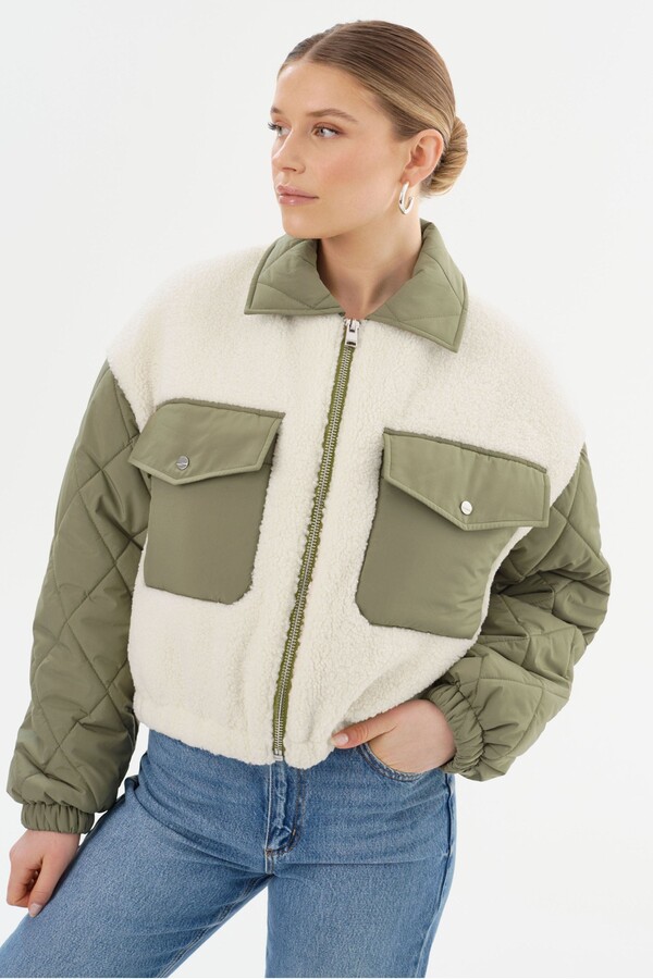 LAMARQUE PEYTON | Mixed Media Bomber Jacket