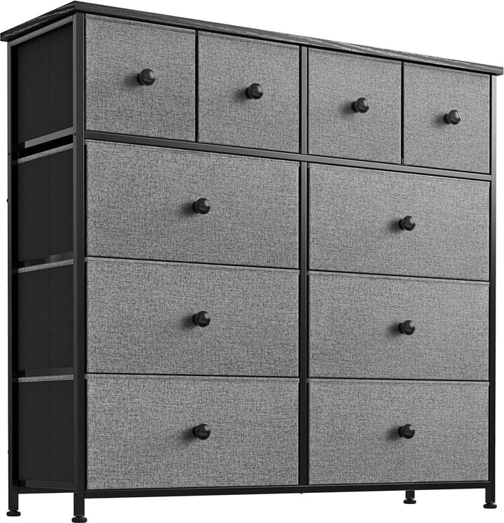 REAHOME 10 Drawer Steel Frame Bedroom Storage Organizer Chest Dresser