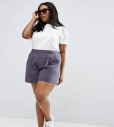 Thumbnail for your product : ASOS Curve Pleated Linen Culotte Shorts