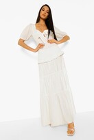Thumbnail for your product : boohoo Tie Detail Tiered Hem Maxi Dress