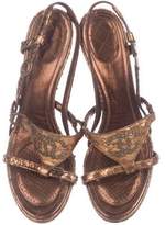 Thumbnail for your product : Chanel Snakeskin Slingback Sandals