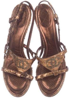 Chanel Snakeskin Slingback Sandals