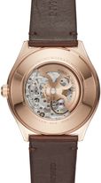 Thumbnail for your product : Emporio Armani Classic Leather Strap Skeleton Watch