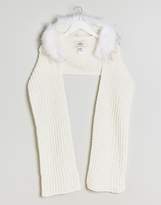 Thumbnail for your product : Urban Code Urbancode Oversized Knitted Scarf With Faux Fur Trim Hood