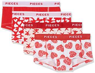 Pieces Women's Pclogo Lady Boxers14-230 Valentine 4 Pc Boy Short,(Manufacturer Size: X-Small) Pack of 4