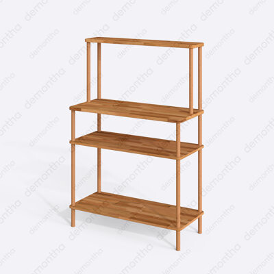 Demontha Astra 39.4" Coffee Console Table – Compact Beverage Bar With Open Shelves