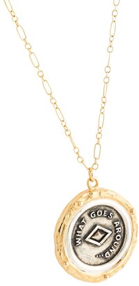 By Alona Textured-Bezel Coin-Pendant Necklace
