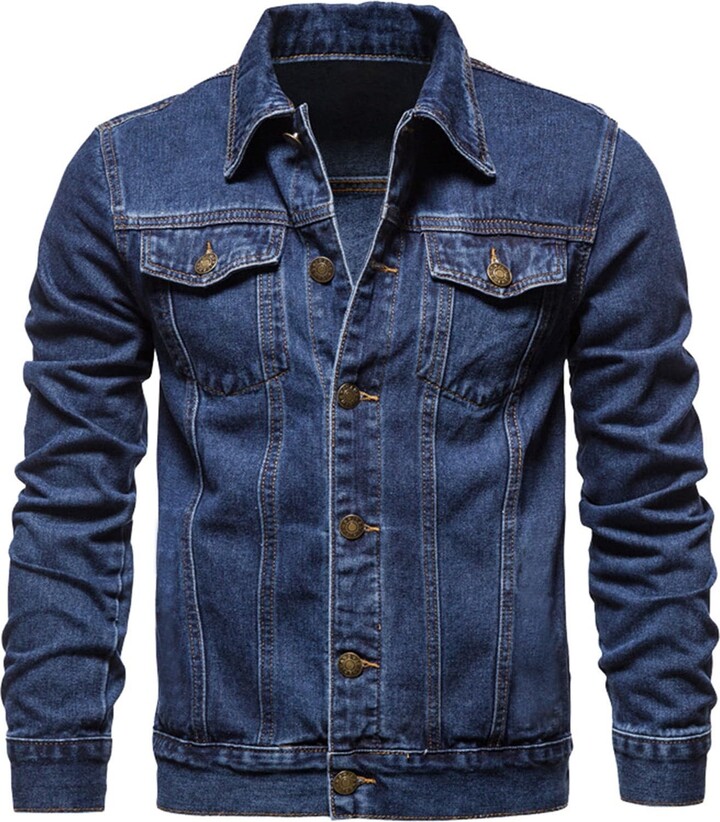 VESNIBA Mens Denim Jacket Tall Men