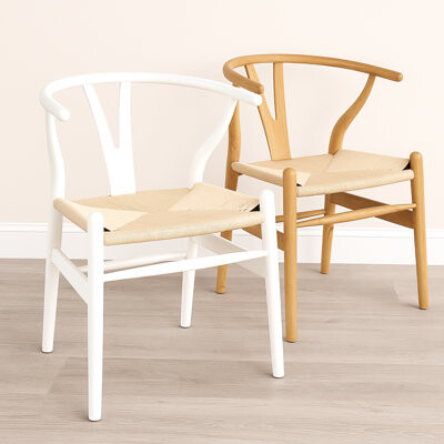 East Urban Home White Stained Chair Of Solid Ash Wood Hand - Woven Seat With Paper Cord 22 In Product Depth 21 Width 30 Height 24 Lb Weight Treated Oil Based St